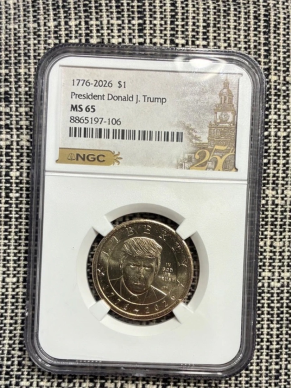 Graded 1776-2026 Donald Trump Dollar Coin